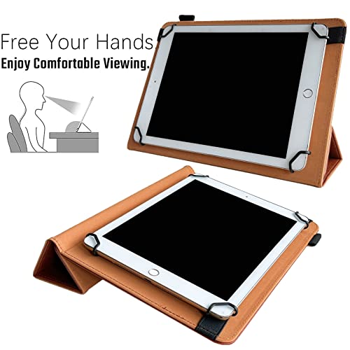 Jzcreater Universal 10 Inch Android Tablet Case, Tablet Case Cover For 9.5-10.5 Inch Tablet, Protective Multi-Angle Viewing Stand Case For10 10.1 Inch Tablet, Brown #TOP2