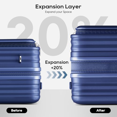 Joyway Expandable Carry On Luggage Sets with Front Pocket, Blue by Joyway - Used condition - Image 8