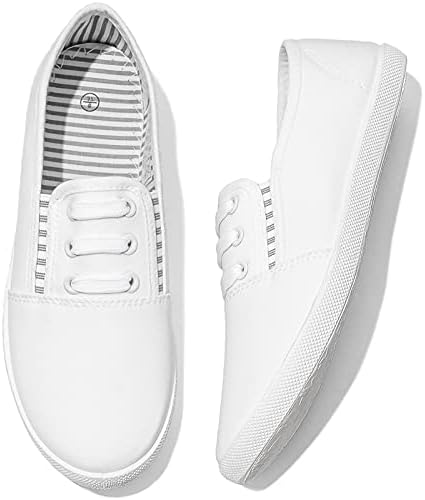 Women's Canvas Slip On Sneakers - Casual Walking Shoes, Non Slip ...