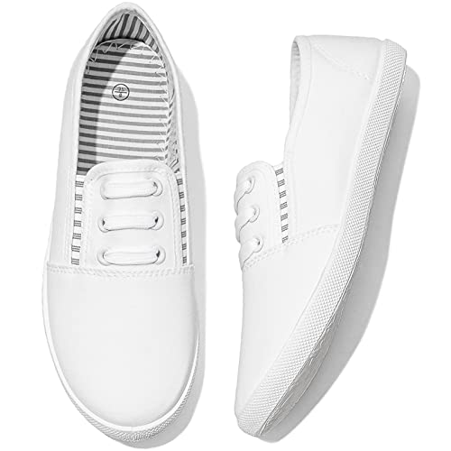 Women's Canvas Slip On Sneakers - Casual Walking Shoes, Non Slip ...