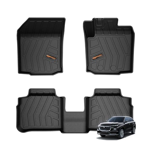 Image of Amazon Basics - 5D Car Floor Mats for Grand Vitara (Sep 2022-Present, Black) | All-Weather Protection | Custom Edge-to-Edge Fit| TPE