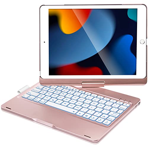 Top Rated iPad Case with Keyboard 10.2", New iPad 9th Generation Keyboard for 10.2 inch iPad 9th 2021/ 8th 2020/ 7th Gen 2019 and 10.5 inch iPad Air 3 2019 / iPad Pro 10.5-inch 2017 – Rose Gold