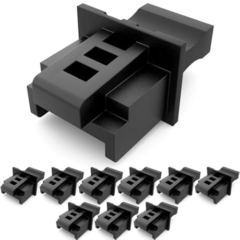 Zestaw 10 zatyczek przeciwpyłowych RJ45 do gniazd sieciowych LAN - czarne