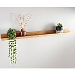 FAHAAM Bamboo Picture Shelf Wall Mounted Floating Wall Shelf Natural Wood Picture Ledge Modern Display Shelf for Photos & Decor Wooden Shelving Unit Wall Storage Shelving Unit for Home. (80cm)