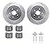 Dynamic Friction Company Rear Brake Rotors-Drilled and Slotted-Silver with 5000 Advanced Brake Pads includes Hardware 7512-13021
