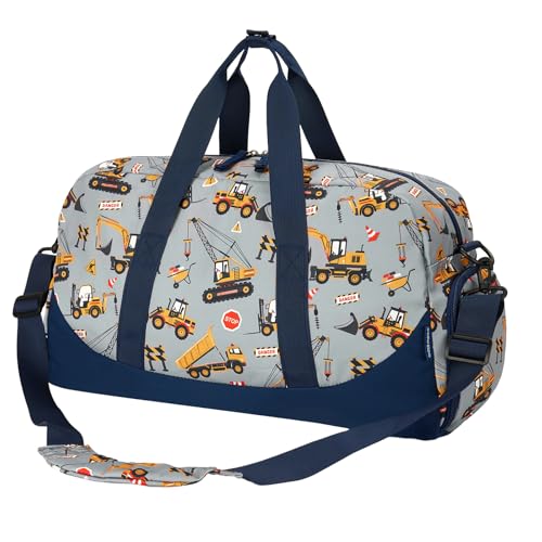 Image of Choco Mocha Kids Duffle Bag Boys, Construction Gray