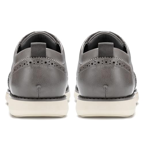 Image of CGRRBW Mens Dress Shoes Casual Oxford Shoes Dress Sneakers Comfortable Business Wingtip Brogue Office Shoes NJXM01-GREY-10.5