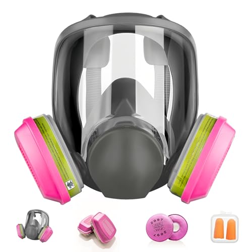 Mascarilla Antipolvo Antigas de Cara Completa, Máscara Respiratoria Reutilizable con Filtros, 6800 Mascara de Gas, Mascarillas Pintura para Soldadura, Aerosol, Polvo y Otras Proteccione de Trabajo