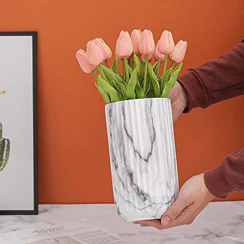 22CM bianco marmo Fiori Vaso Decorativo di Design