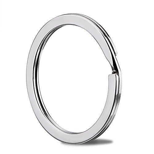 Round Flat Key Chain Rings Metal Split Ring for Home Car Keys Organization, 30 Pieces (Silver, 3/4 Inch, 1 Inch and 1.25 Inch)