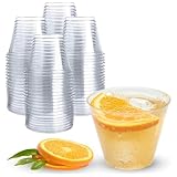 Prestee 50-Pack Clear Plastic Party Cups - 9 oz Clear Plastic Cups for Cold Beverages, Cocktails, Smoothies, Wine, and Desserts - Durable Disposable PET Cups for Gatherings, Events, and Catering