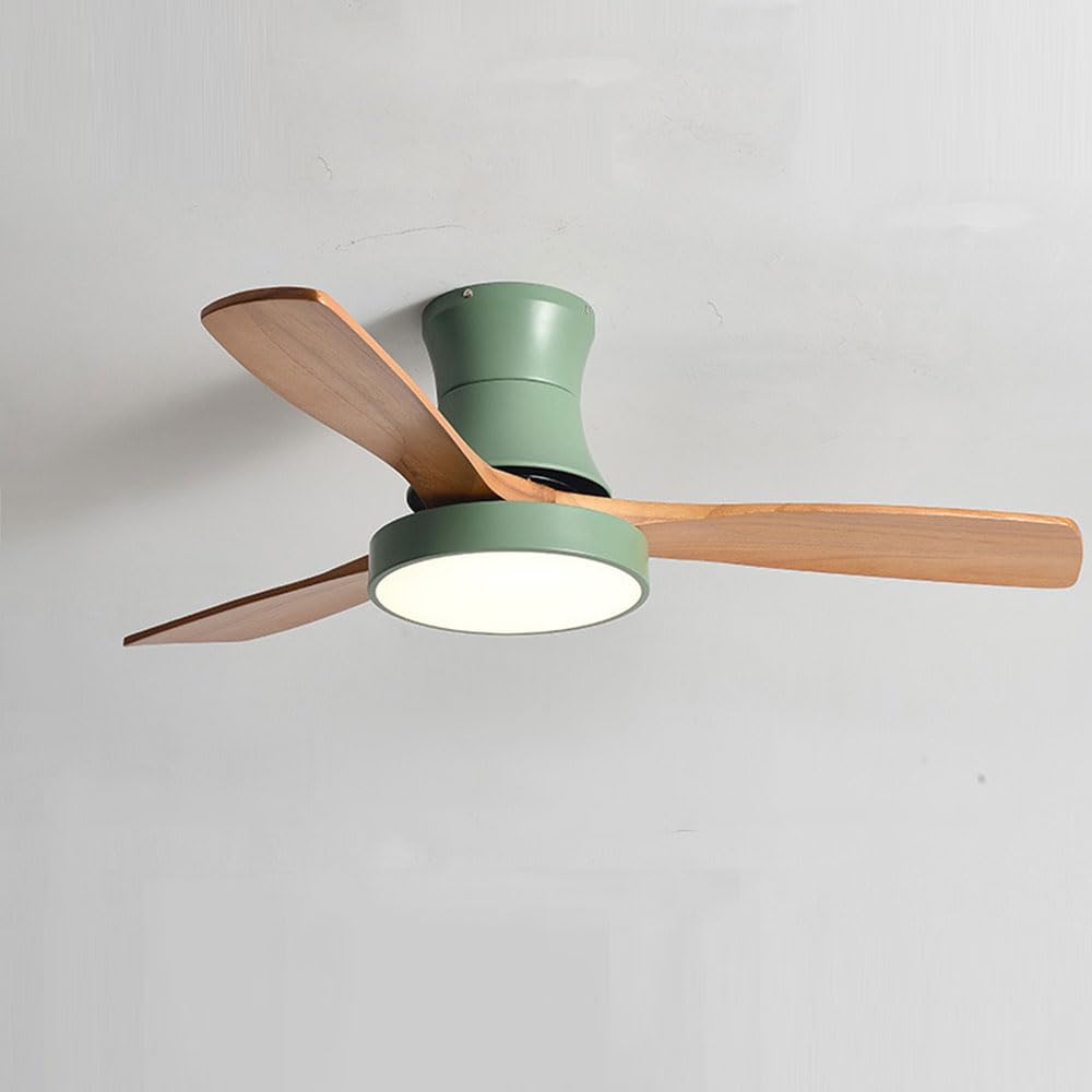 Ventilateur de plafond pour salon et chambre avec éclairage bois