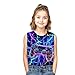 Boys Tank Tops Tie Dye Shirt Kids Sleeveless T Shirts Neon Blue Game Tees for 11-12 Years Girls