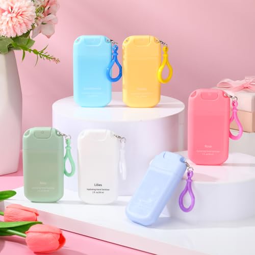 Image of 12 Pack Mist Hand Sanitizer Spray Keychain Cute Mini Hand Sanitizer Travel Size Bulk 1oz Scent Moisturizing Back to School Teacher Gift Classroom Variety Pack for Gym Purse Backpack(Colorful,Classic)