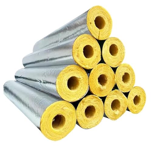 Tubo isolante autoadesivo in foglio di alluminio, resistente al fuoco, lana di roccia, lana di roccia, materiale isolante per tubi a vapore ad alta temperatura, 1 m/43 mm