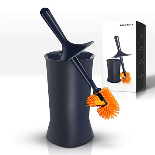 Panda Grip Toilet Bowl Brush and Holder, Silicone Toilet Brush Set Cleaning Brushes