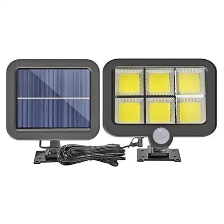 Emcrovi Solar Motion Sensor Light Waterproof Ip65 With Remote For Indoor & Outdoor | 3 Lighting Modes, Adjustable Panels | Solar Motion Sensor Light For Home & Garage Garden Yard - Plastic