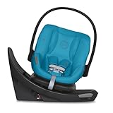 Cybex Aton G Swivel Infant Car Seat with 180-Degree Rotate, Linear Side-Impact Protection, 11-Position Headrest, SensorSafe & Safelock Base, Beach Blue