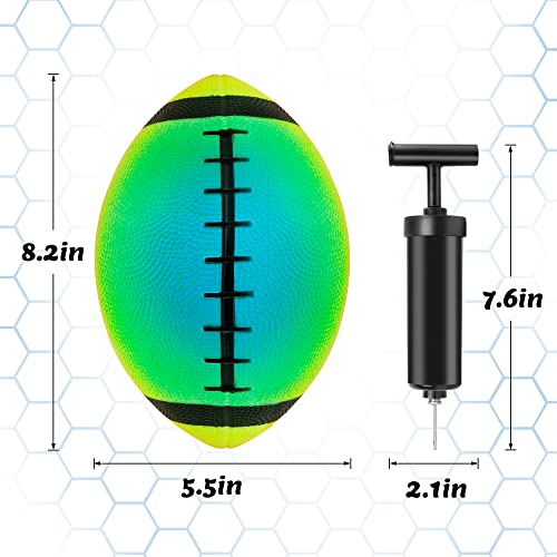 Homotte Rainbow Sports Balls Pack Of 4, 1 Each Of 8.5" Football, Basketball, Soccer And Volleyball For Playground, Inflatable Multi-Sport Ball Set With 1 Pump For Kids Outdoor Activities #TOP3