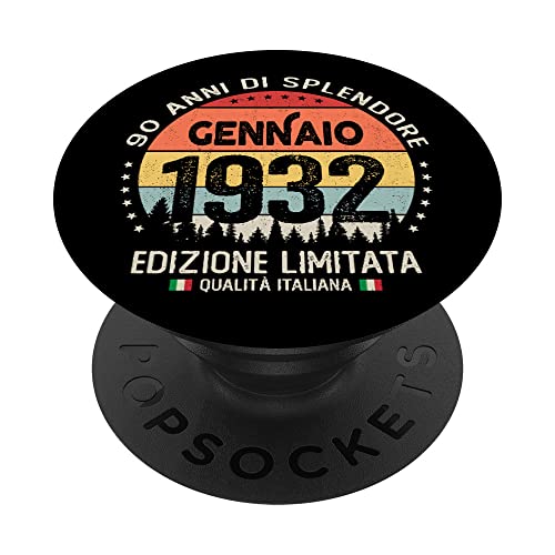 Vintage enero 1932 - Nonna abuelo, regalo 90 años cumpleaños PopSockets PopGrip Intercambiable