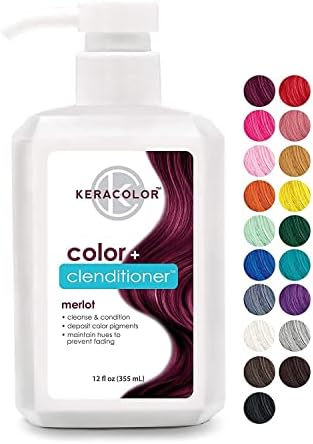 Keracolor Clenditioner MERLOT Hair Dye - Semi Permanent Hair Color Depositing Conditioner, Cruelty-free, 12 Fl. Oz.