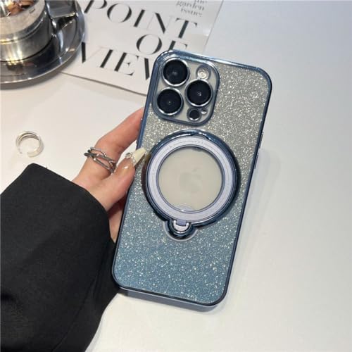 Coque iPhone 12 transparente bleu sierra avec anneau de support silicone