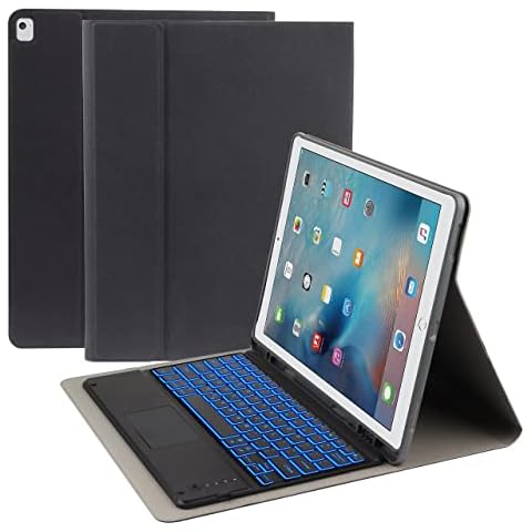 HaoHZ Funda Teclado para iPad Pro 12.9 con Retroiluminación, Panel Táctil y Portalápices Cover