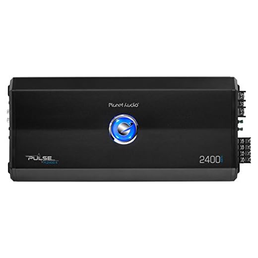 Planet Audio PL2400.4 4 Channel Car Amplifier - 2400 Watts, Full Range, Class A/B, 2/8 Ohm Stable, Mosfet Power Supply, Bridgeable