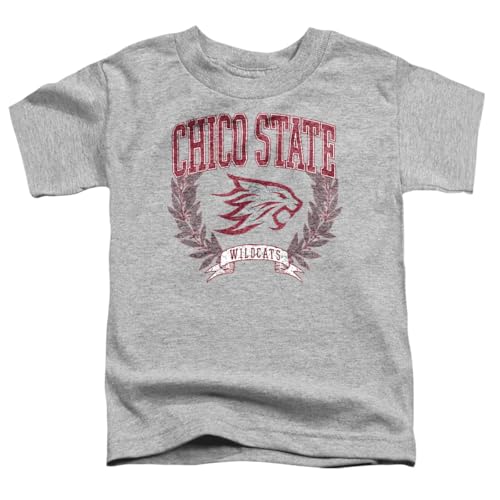 LOGOVISION California State University, Chico Laurels Dark Kids T Shirt (3) for Toddler Boys and Girls, Athletic Heather