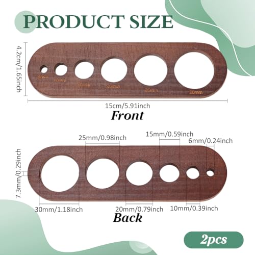 PH PandaHall Auxiliary Tool for Attaching Safety Eyes Wood Safety Eyes Insertion Tool Eyeball Gauge Board Amigurumi Craft Eyes Tool Crochet Tools for DIY Craft Stuffed Animal Eyes 6/10/15/20/25/30mm - Image 2