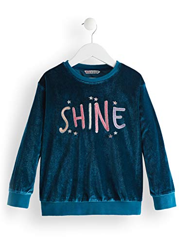 Marca Amazon - Red Wagon Shine Embroidered, Sudadera para Niñas, Azul (Teal), 104, Label:4 Years