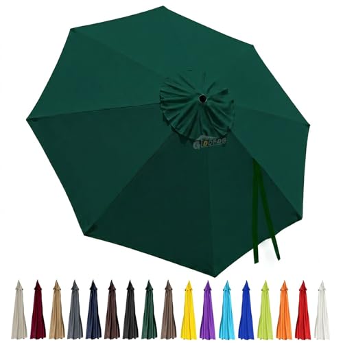 GLDDFDG 10ft Patio Umbrella Replacement Canopy 8 Ribs, Waterproof & Fade Resistant Market Umbrella Cover, Thickened Polyester Fabric for Backyard, Garden and Pool (Canopy Only) (Green) by GLDDFDG - Used condition - US$27.71