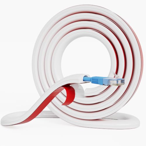 Cord Hider Raceway Kit 39 inch Wall Cable Hider for 1 Cable Silicone Material Hiding Wall Mount TV Powers Cords in Home Office W0.55 H0.39in White