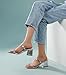 Leevar Square Toe Heeled Sandals for Women - Women's Low Block Heels Sandals - 2.25IN Open Toe Ankle Strap Chunky Heels - Slip on Heeled Sandal Mule, silver, size 8