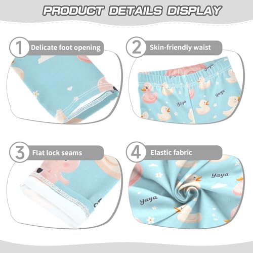 ALAZA Girls' Leggings Children's Yoga Pants Skinny Printed Dance Lovely Duck Comfortable 4T2