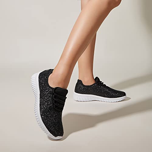 Image of K KIP WOK Fashion Glitter Sneakers for Womens Silp On Running Shoes Lightweigt Tennis Walking Sneakers