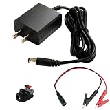 Kaito Denshi(海渡電子) ACアダプター [PSE適合品] 12V 500mA 6W センタープラス プラグ 外径5.5mm 内径2.1mm 汎用 電源 DC 直流 給電 充電 RoHS わに口クリップセット