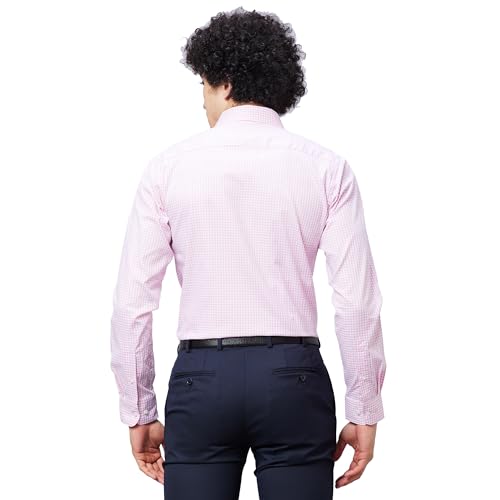 Image of Raymond Slim Fit Self Design Dark Maroon Shirt