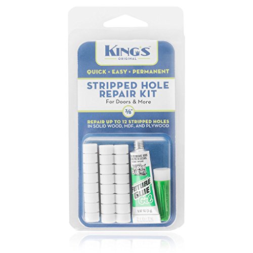 King's Original Stripped Hole Repair Kit for Doors & More | 3/8 Size