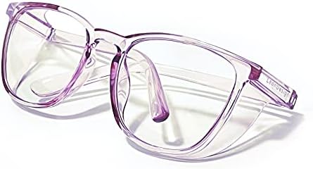 LeonDesigns Safety Glasses Anti-Fog Goggles Tactical Glasses with Side Shields Blue Light Blocking Anti-Dust UV Protection Glasses For Women Men