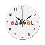 掛け時計 はらぺこあおむし 絵本 壁かけ時計 木製 インテリア 見やすい スイープ ウォールクロック 壁掛け 連続秒針 シンプル 電池式 静音 置物 部屋装飾 引っ越し祝い ベッドルーム おしゃれ 置き掛け兼用 直径25cm