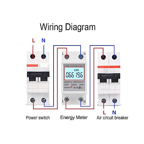Compteur d'énergie LCD wattmètre numérique AC230V 80A rail din KWH - 7