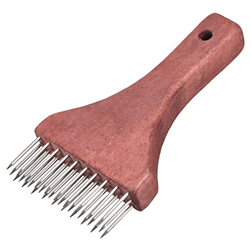 sourcing map Stainless Steel Meat Tenderizer, Meat Mallet Needle Nails Kitchen Tools for Tenderizing Meats Steak Fish Chicken, Red