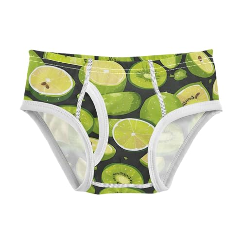 Green Kiwi Lime Little Boys Cotton Kids Underwear Cute Undies