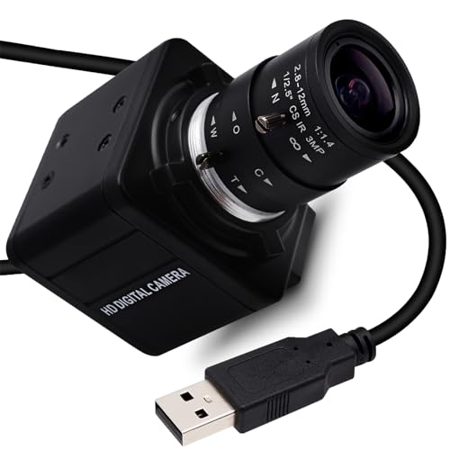 Svpro 4K Webcam with 2.8-12mm Varifocal Lens, 4X Optical Zoom Manual Focus USB Camera,IMX317 Sensor UVC Compliant Industrial Camera for Mac/Window/Linux/Android