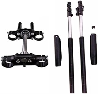 WPHMOTO Complete 45mm/48mm Upside Down Front Fork Shock Absorber and Triple Clamp Handlebar Riser Set for Pit Dirt Bike