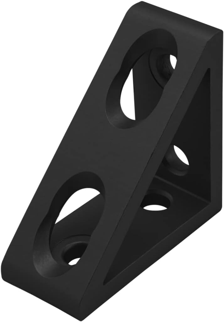 80/20 Inc, 25-4136-Black, 25 Series 4 Hole Tall Inside Corner Gusset Bracket, Black Anodize