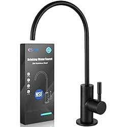 Filtro De Agua Para Fregadero De Cocina ESOW Grifo de agua potable 100% libre de plomo, grifo de filtro de agua para fregadero de la cocina, grifo de purificación de agua para ósmosis inversa, brecha no aire, negro mate SUS304