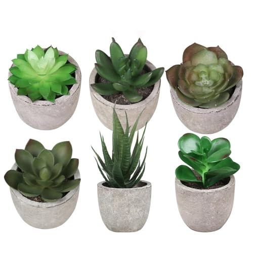 ミニ インテリアグリーン 造花 観葉植物 グリーン 6点セット