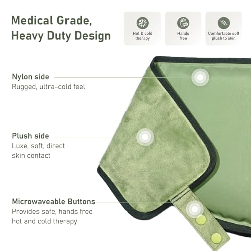 Image of Flexible Neck Ice Pack Wrap, Soft Gel Ice Pack for Neck Pain Relief, Hands-Free Cervical Recovery (8 inch x 23 inch) - Green